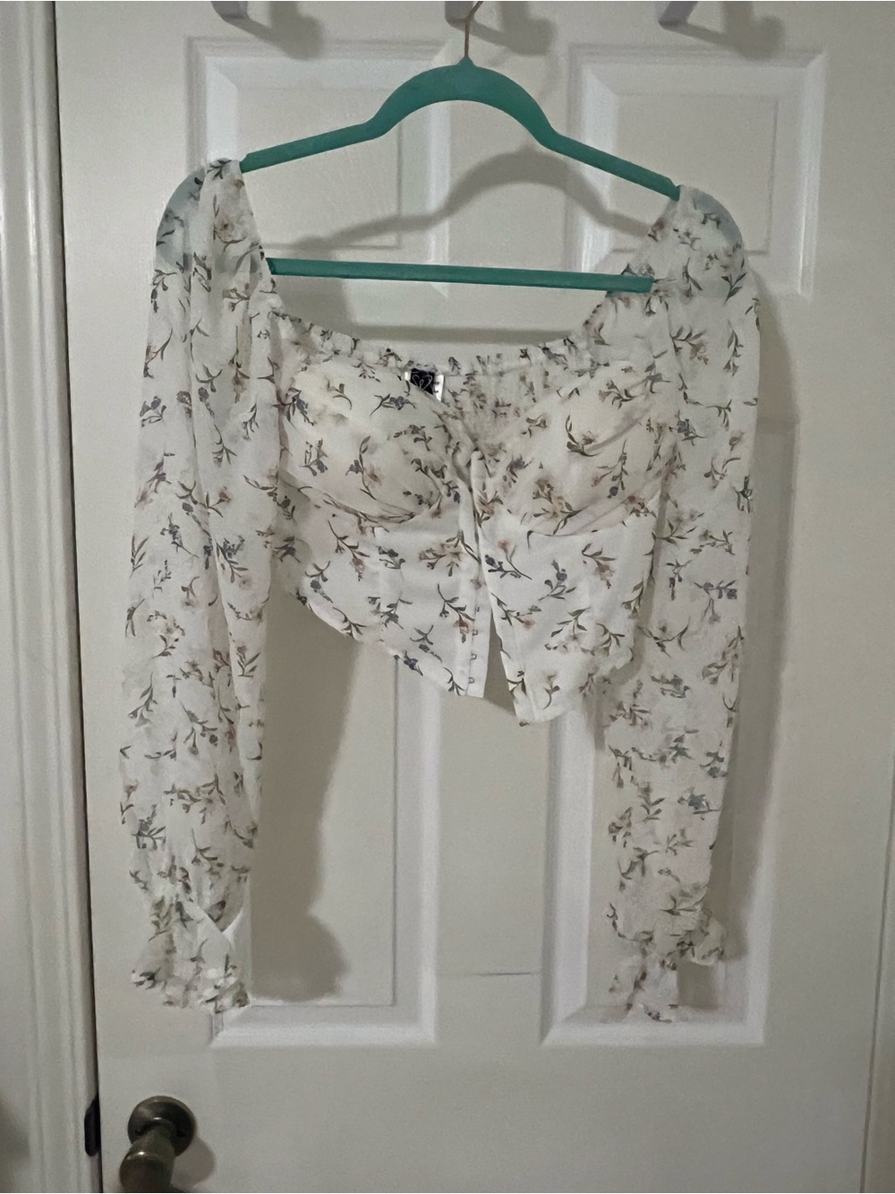Windsor Cream Floral Off-Shoulder Tie-Front Top